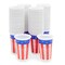 100 Pack Patriotic Plastic Tumbler Cups for 4th of July Party Supplies, Memorial Day Celebration, Red, White and Blue (16 oz)